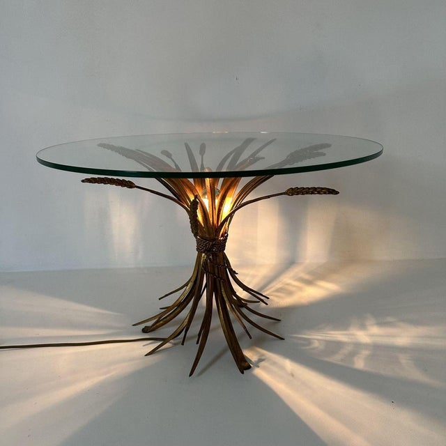 Illuminated Wheat Sheaf Side Table, 1970s For Sale - Image 4 of 15