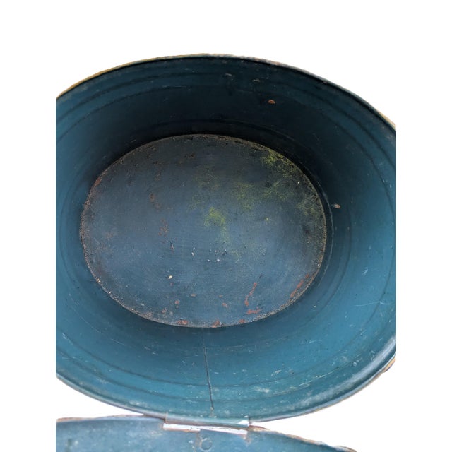 Antique Victorian Metal Hatbox For Sale - Image 4 of 5