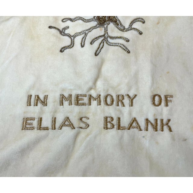 Textile Rare Antique Hand Embroidered Judaica Jewish Memorial Torah Mantel Scroll Cover For Sale - Image 7 of 10