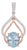 2.9Ct Aquamarine Pendant With Natural Diamond Accents: Solid 14k Gold, 11x9m For Sale
