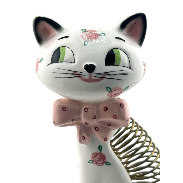 White 1960’s Norcrest Porcelain Cat Mail Letter Sorter & Pen Holder Figurine For Sale - Image 8 of 10