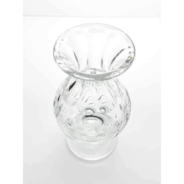 1960s Vintage Nachtmann Footed Presentation Rose Flower Etched Bleikristall Crystal Vase For Sale In Dallas - Image 6 of 11