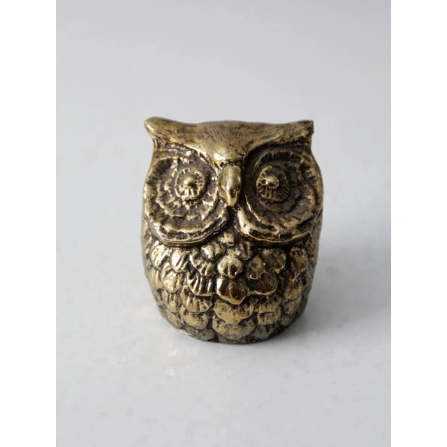 Vintage Brass Owl For Sale - Image 4 of 11
