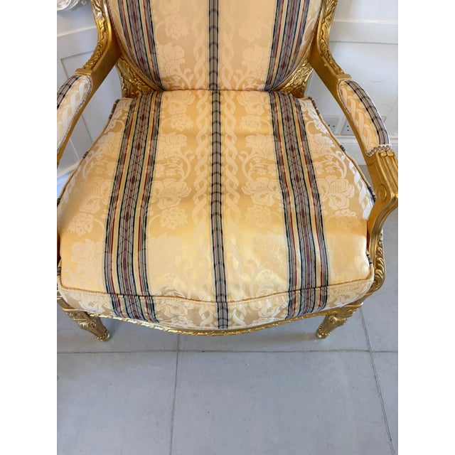 Antique Louis XVI French Giltwood Bergère Armchairs, 1920, Set of 4 For Sale - Image 12 of 17