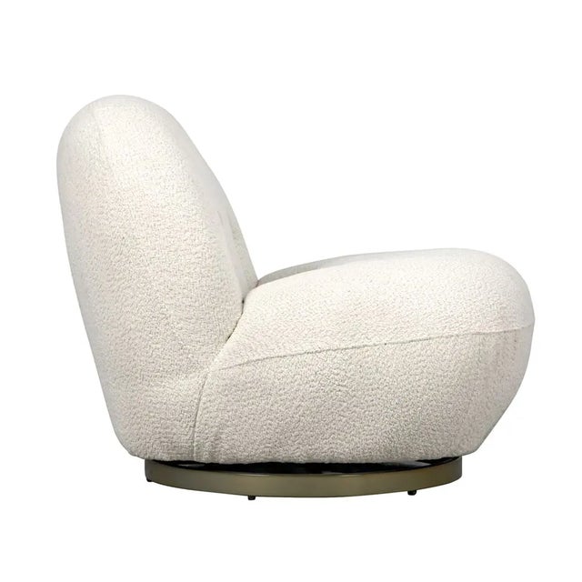 Noir NOIR Artemis Swivel Chair, Boucle Fabric For Sale - Image 4 of 5
