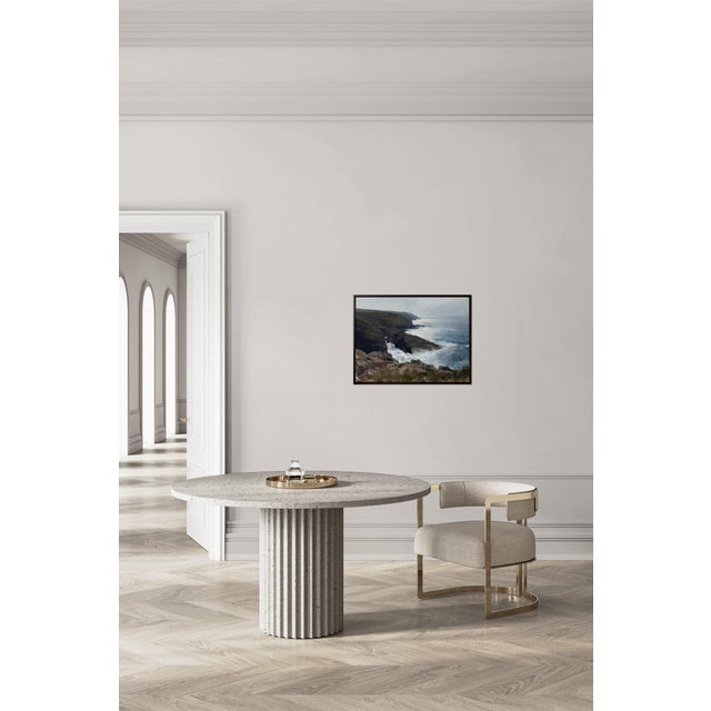 Contemporary A Distant Haze by Jon Doran | Oil on Panel Sea Cliffs Above Breaking Surf For Sale - Image 12 of 12