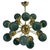 Brass and Murano Glass Sputnik Chandelier in Sage Green, 2000s For Sale - Image 12 of 12