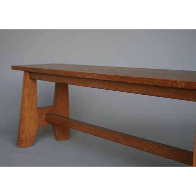 Long Mid-Century Dutch Bossche School Church Bench, 1950s For Sale - Image 11 of 15