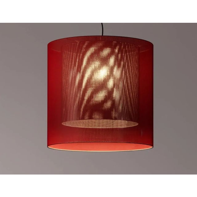 Contemporary Red and Grey Moaré LM Pendant Lamp by Antoni Arola For Sale - Image 3 of 10