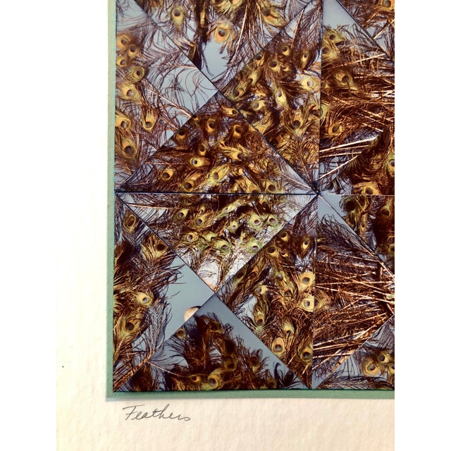 Dada Vera SimonsPeacock Feathers Photo Mosaic Collage Photograph, Female Aviator Feminist Art, 1982 For Sale - Image 3 of 6