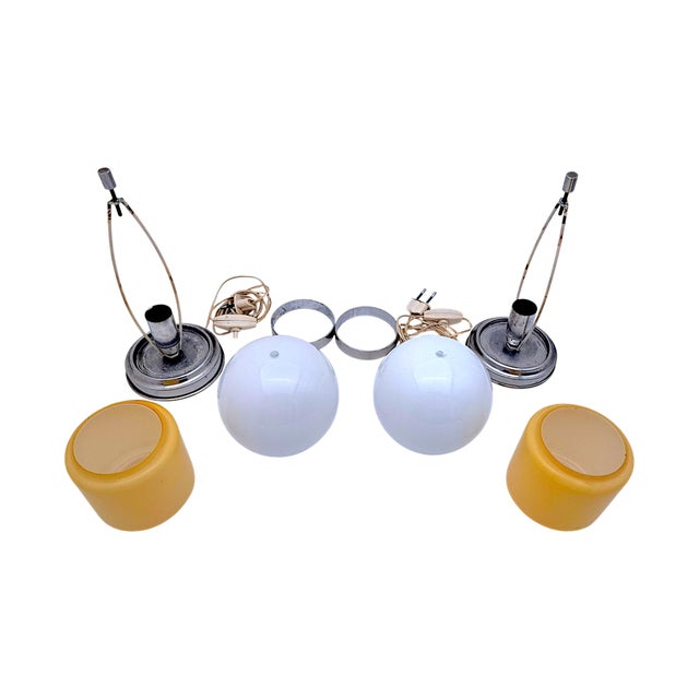 Metal Murano Glass Lamps from Manifattura Di Murano, 1950s, Set of 2 For Sale - Image 7 of 9