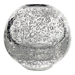 Vintage Bubble Glass Rose Bowl - Heavy Nordic Vase - Modern Scandinavian Design - Inspired by Tapio Wirkkala For Sale
