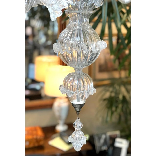 1950s Large Venetian Murano 6-Light Chandelier For Sale - Image 4 of 11