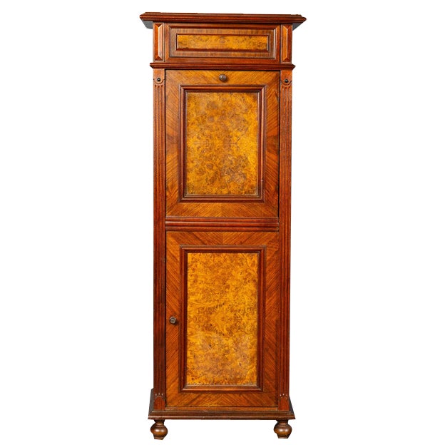 Vintage Brown Wash Cabinet For Sale