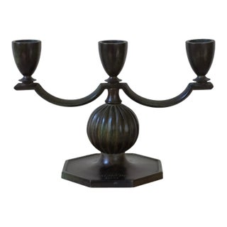 Small Gab Bronze Candleholder For Sale