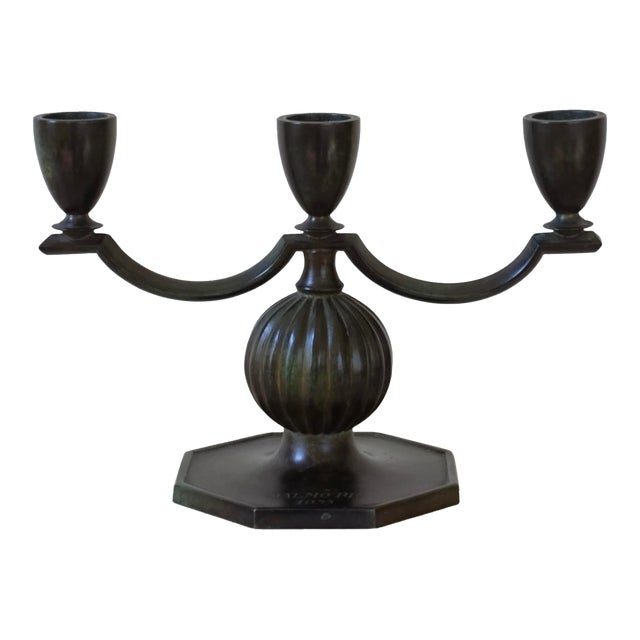 Small Gab Bronze Candleholder For Sale