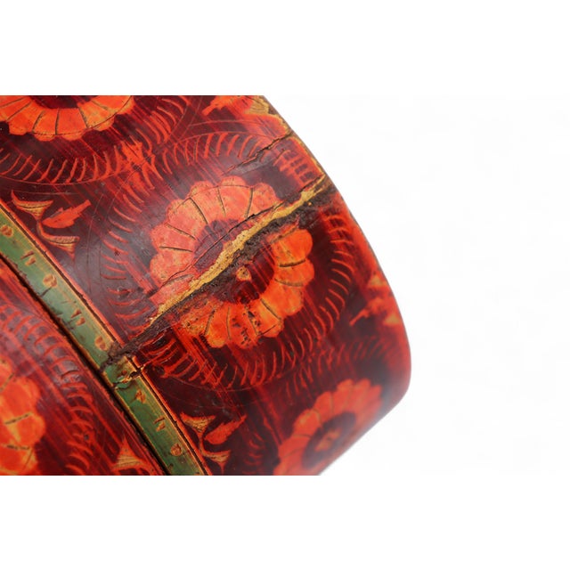 Handpainted Wooden Lacquerware Spice Box, 1950s For Sale - Image 9 of 11
