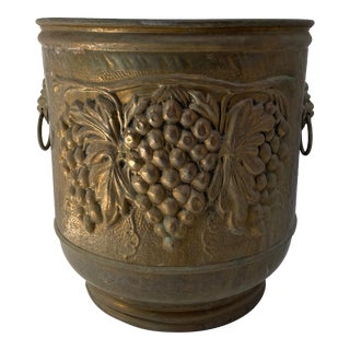 Vintage English Brass Planter For Sale