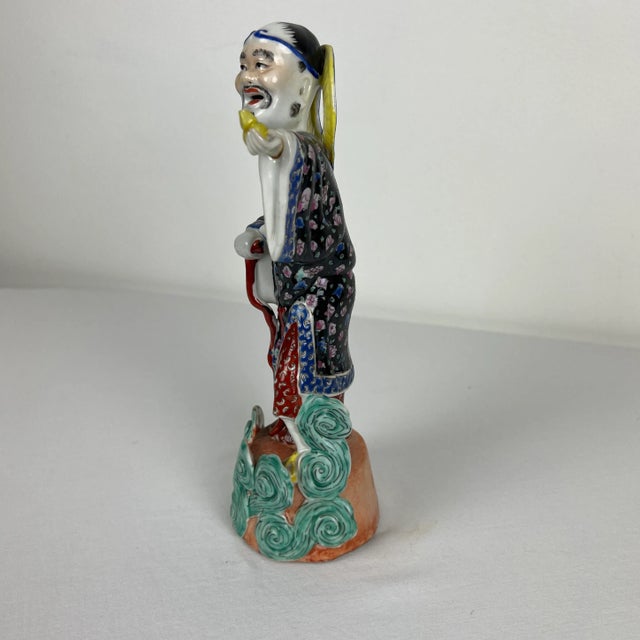 Chinese 1920s Famille Rose Immortal Figurine For Sale - Image 3 of 8