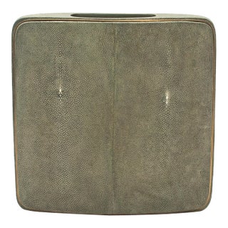 Shagreen Vase With Brass Details by R&y Augousti For Sale