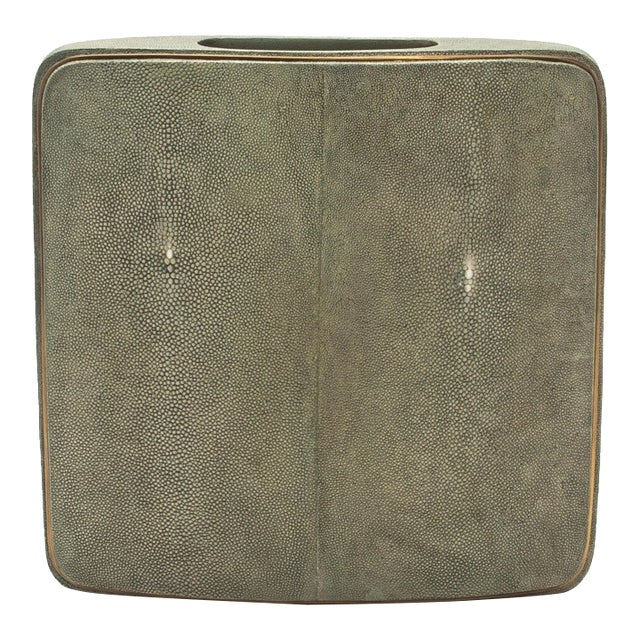 Shagreen Vase With Brass Details by R&y Augousti For Sale