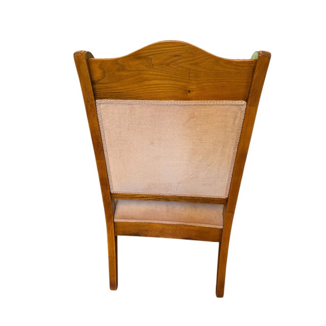 Late 19th Century Late 19th Century Wooden Armchair With Original Velvet Upholstery For Sale - Image 5 of 8