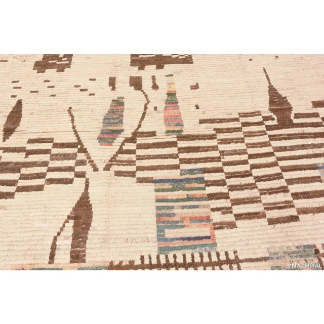 Nazmiyal Collection Abstract Folk Art Contemporary Central Asian Area Rug For Sale In New York - Image 6 of 8