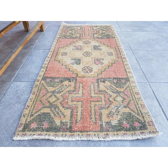 1950s 1950s Turkish Orange & Tan Rug For Sale - Image 5 of 9
