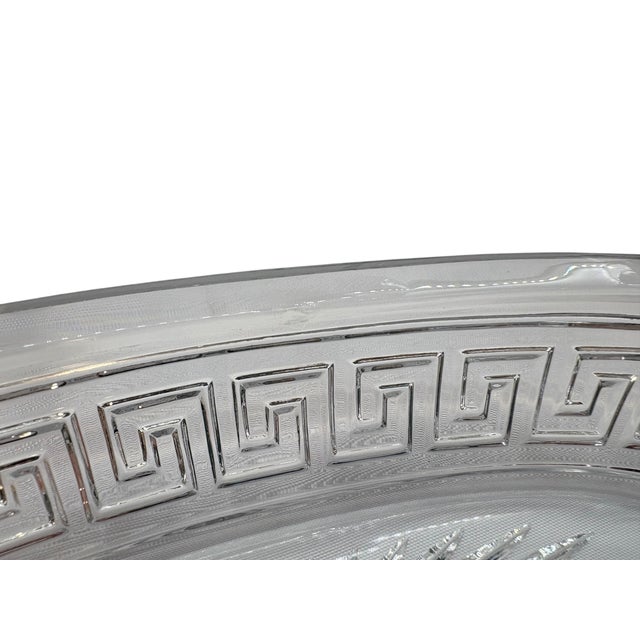 Transparent Mid 20th Century A.h. Heisey Greek Key Pattern Glass Celery Tray For Sale - Image 8 of 14