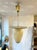 Metal Mid-Century Pendant Light in Brass and Opaline Glass, 1950s For Sale - Image 7 of 7