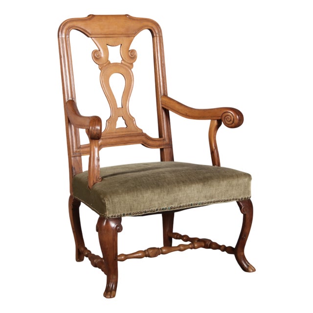 Antique Baroque Armchair, 18th Century For Sale