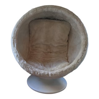 Restoration Hardware Orbit Luxe Faux Fur Chair For Sale