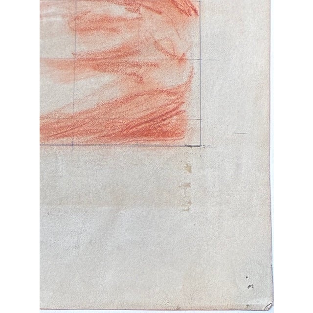19th Century Hand Drawn Original Sanguine Portrait of a Young Woman - Signed For Sale - Image 10 of 13