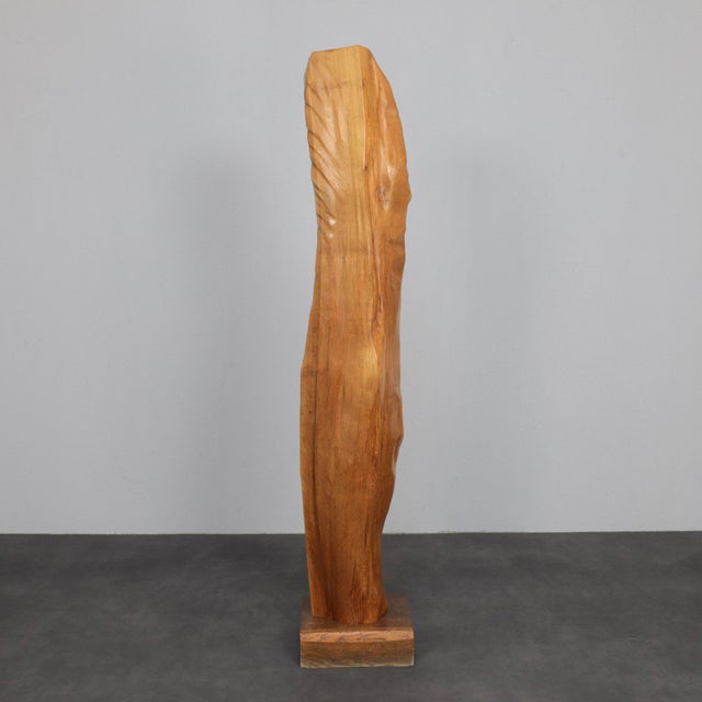 1970s Belgian Artist, Hand-Carved Sculpture, 1970s, Oak For Sale - Image 5 of 11