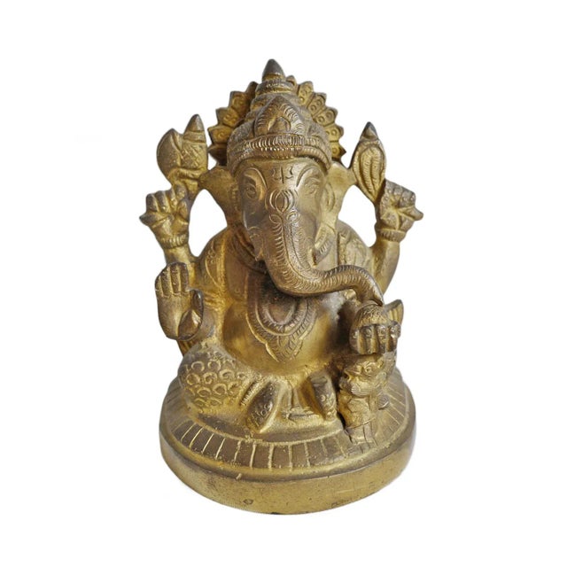 Mid 20th Century Vintage Small Brass Ganesha Figure For Sale - Image 5 of 5