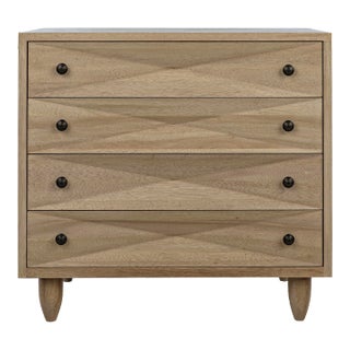 NOIR Diamond Walnut Chest in Washed Walnut For Sale