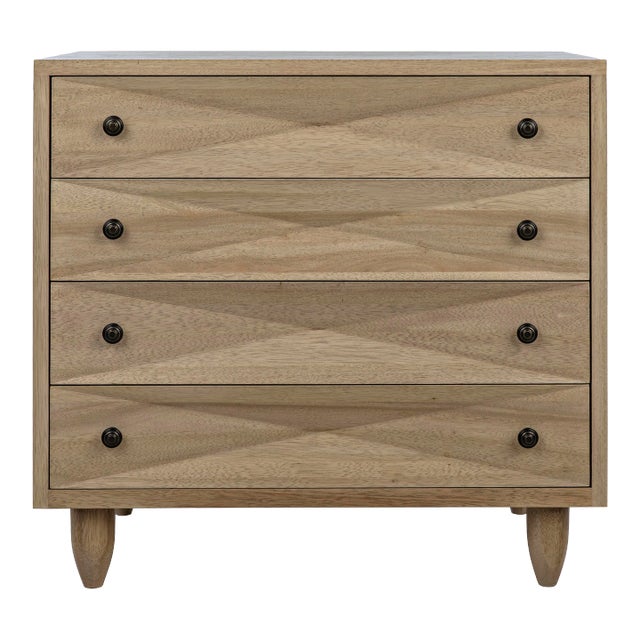 NOIR Diamond Walnut Chest in Washed Walnut For Sale