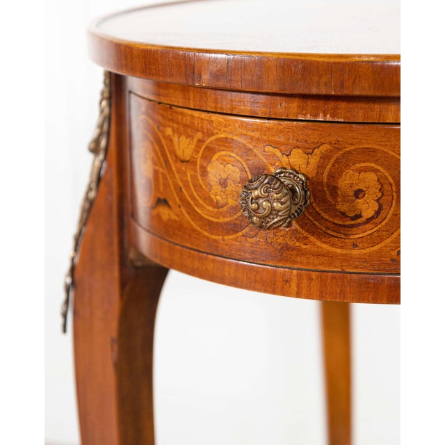 Napoleon III Marquetry Side Table with Floral Inlay, France, Late 19th Century For Sale - Image 17 of 17