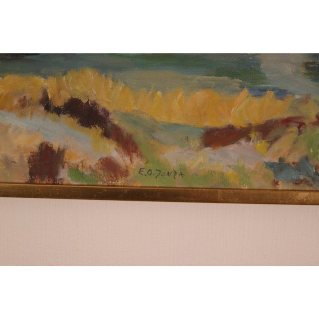 E. O. Jonza, Serene Landscape, 1960s, Oil on Canvas, Framed For Sale - Image 14 of 15