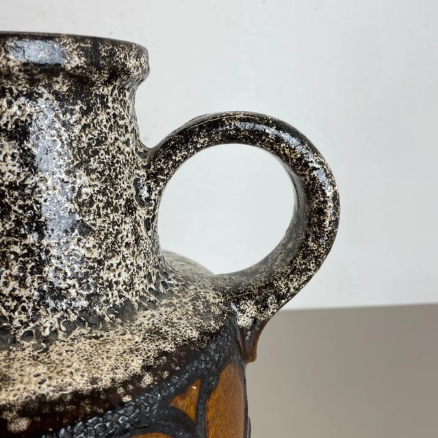 Large Multi-Color Pottery Fat Lava 408-40 Floor Vase from Scheurich, 1970s For Sale - Image 6 of 18