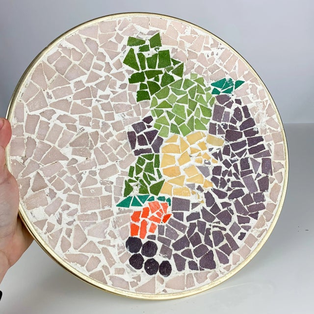 Vintage Mid Century Modern Colorful Abstract Mosaic Art Bowl Plate Wall Art For Sale - Image 10 of 10