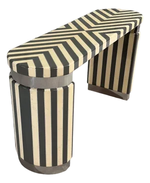 Ron Seff Graphic Tessellated Bone Console, 1970