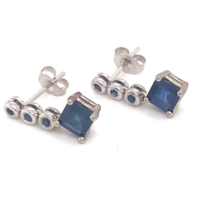 Natural Finely Faceted Quality Sapphire Dangle Earrings 14k Gold 1.32 TCW Certified $2,490 113471 This is a Unique Custom...