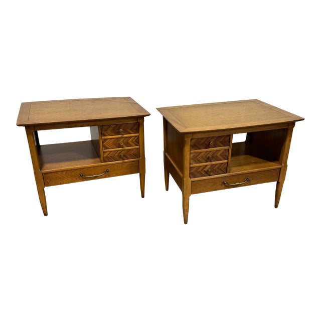Tomlinson Sophisticate Walnut Nightstands - a Pair For Sale