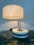 Table Lamp in Steel and Plastic with Travertine Marble Base, 1970s, in Flawless conditions. Designed 1970 to 1979 European...