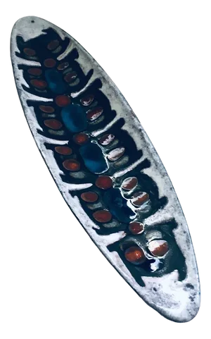 Art Ceramic Surfboard Bowl Dish by Rogier Vandeweghe for Perignem Studio, Belgium, 1960s