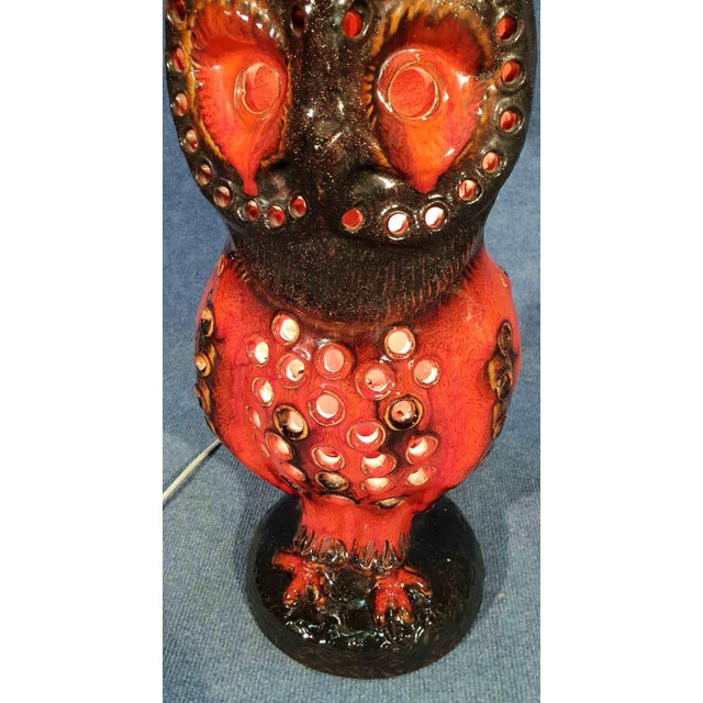 Ceramic Owl Lamp, 1960s For Sale - Image 9 of 12