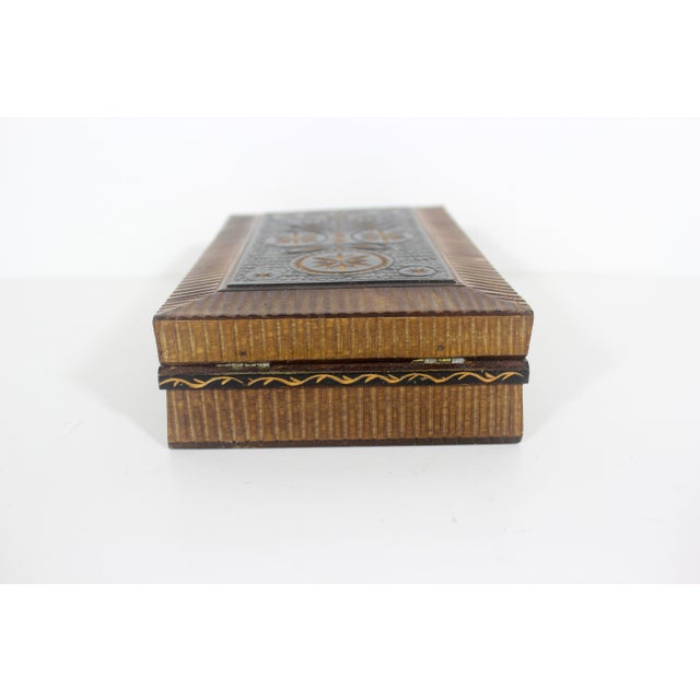 Vintage Hand Carved Wood Folk Art Trinket or Jewelry Box For Sale - Image 10 of 12