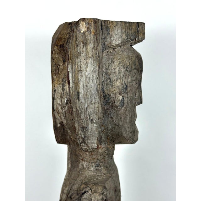 Antique 28-Inch Dayak Bornean Ironwood Hampatong Guardian Figure - Documented Collection Marks - Southeast Asian Tribal Art For Sale In Portland, ME - Image 6 of 17
