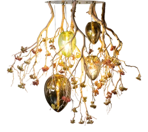 Flower Power Manzanita & Egg Lamp Chandelier from VGnewtrend, Italy